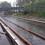 The tracks on the N line were flooded at 86th Street in Brooklyn